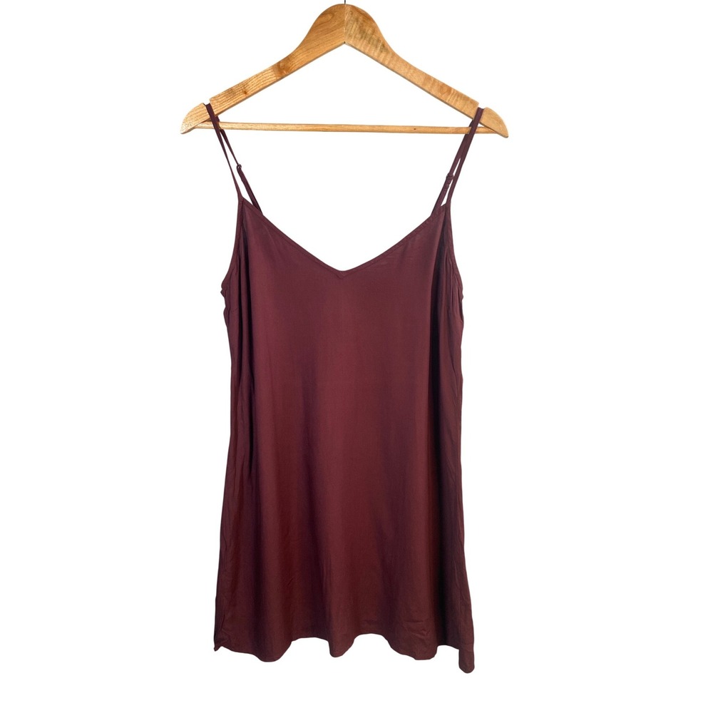 Abercrombie & Fitch Mini Slip Dress Womens Medium Burgundy‎ Y2k 90s